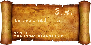 Barancsy Abélia névjegykártya
